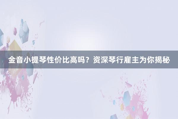 金音小提琴性价比高吗？资深琴行雇主为你揭秘