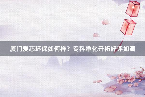 厦门爱芯环保如何样？专科净化开拓好评如潮